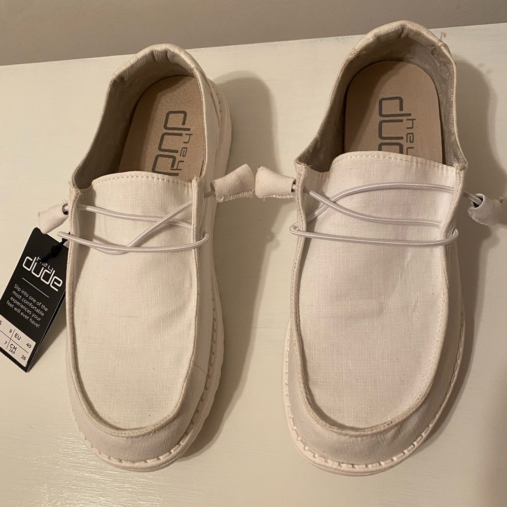 Women’s All White Hey Dudes (NWT)